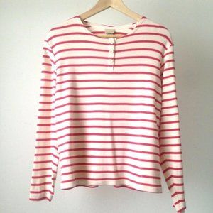 90s LL Bean long sleeve knitted striped henley tee